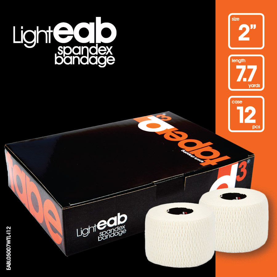 Light EAB spandex bandage White 2" x 7.7yard case of 12 rolls